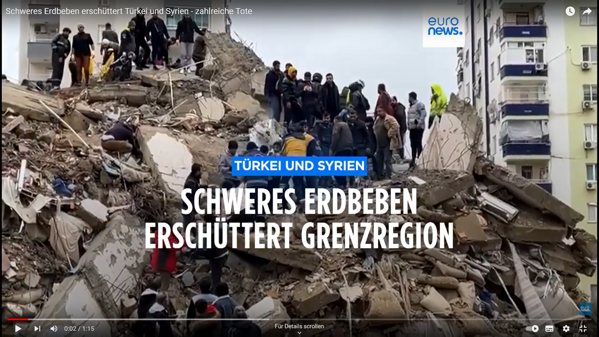 Schweres Erdbeben erschüttert Türkei und Syrien