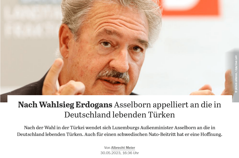 Nach Wahlsieg Erdogans: Asselborn appell