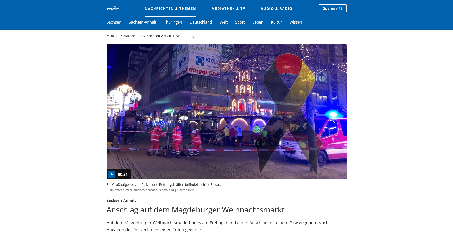 Anschlag auf dem Magdeburger Weihnachtsmarkt 