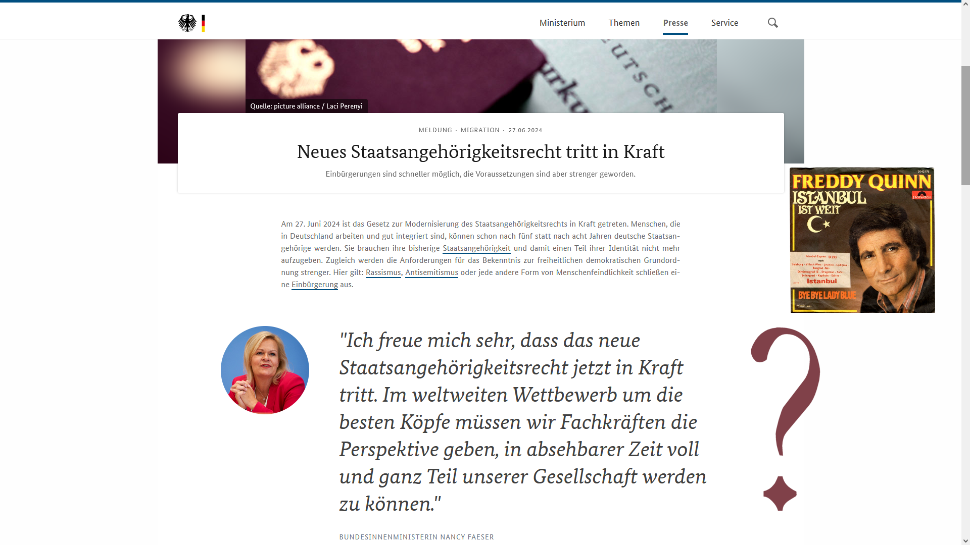 Neues Staatsangehörigkeitsrecht 2024 - geistig in der NS-Zeit