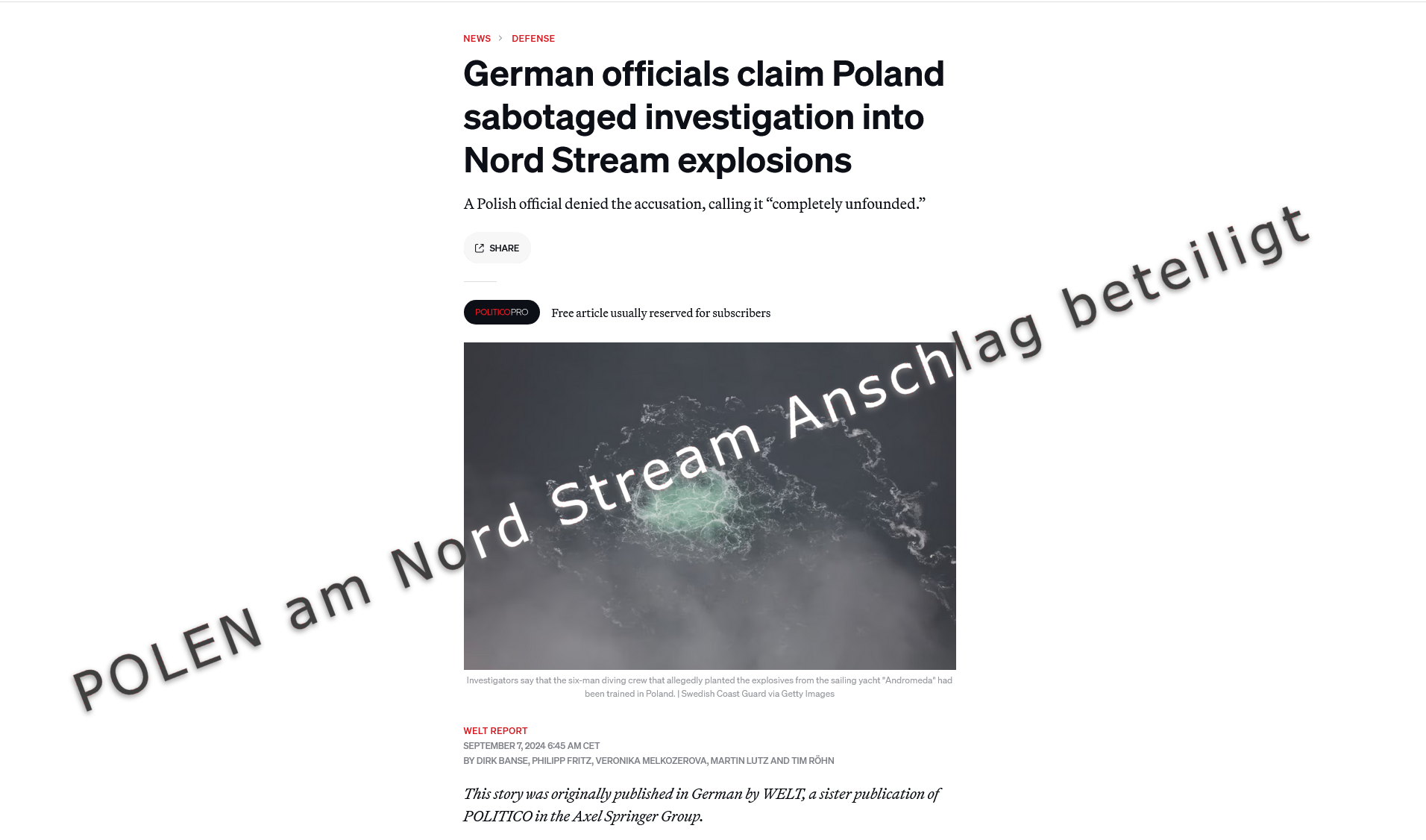polen am nord stream anschlag beteiligt